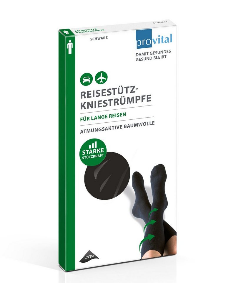 provital Socken 1007A610046 provital Baumwoll-Herren-Kniestrumpf starke 14-16 mmHg Kompression als beliebter Reisestützkniestrumpf von provital