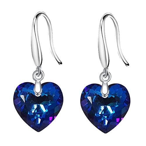 Pfirsich-Herz-Ohrringe, weibliche Edelsteine, Schneidefläche, Kristall-Ohrringe, Fischhaken, lange Piercing-Ohrringe für Frauen und Mädchen, inch, Zink, Kristall von psaakon