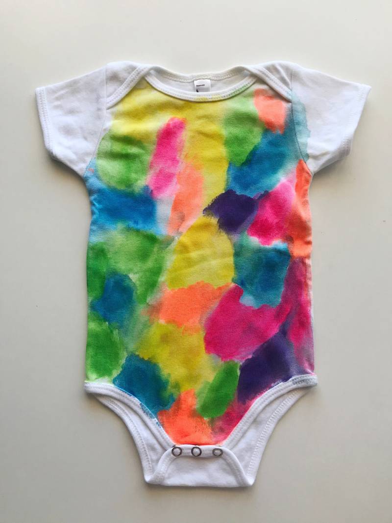 Neon Gemusterter Säugling Baby Kurze Strickjacke Einteiler von ptika