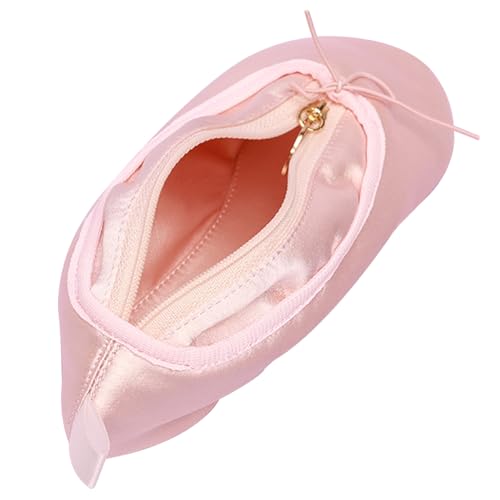 Aufbewahrungstasche Ballett Make -up -Tasche mit Bowknot für Mädchen Tanz Make -up -Tasche Reißverschluss Ballett Schuhtasche Netter Schwan Ballet Make -up -Kollektion Kosmetikwerkzeuge von ptumcial