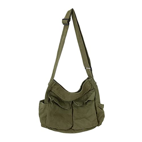 ptumcial Canvas Crossbody Bag für Männer Frauen große Messenger-Taschen Mehrfach-Pocket-Reise-Umhängetasche mit verstellbarem Riemen für Reisebühne von ptumcial