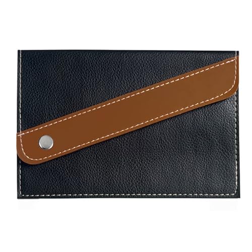 pubblimania Dokumententasche für Auto/Motorrad, Schwarz/Braun, Kunstleder, Metallknopfverschluss, Unisex-Erwachsene, Fahrer/innen und Reisende von pubblimania