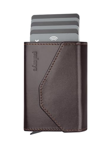 pularys Raven Mini Geldbörse – Multifunktionales Kreditkartenetui – Italienisches Leder – RFID Blockierung – Größe: 6,5 x 10 x 2,5 cm – Platz für bis zu 7 Karten – Klassisches Design von pul pularys