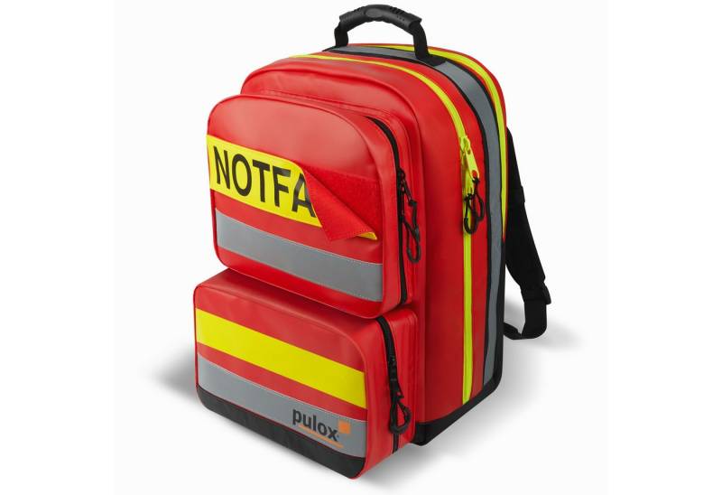 pulox Erste-Hilfe-Set Erste Hilfe Rucksack - Großer Notfallrucksack in Rot aus Plane von pulox