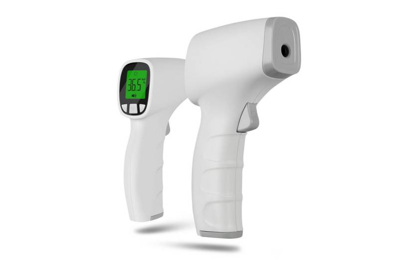 pulox Infrarot-Fieberthermometer JPD-FR202 für Stirn und Oberflächen inkl. Batterien und Tasche von pulox