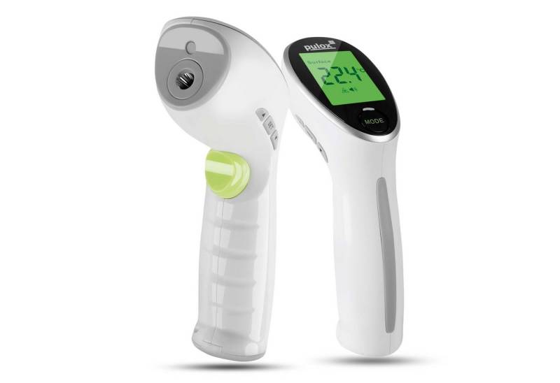pulox Infrarot-Fieberthermometer 2-in-1 Stirn- & Oberflächen-Thermometer - Weiß/Grün von pulox