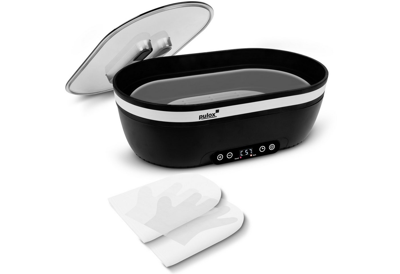 pulox Paraffinbad WB-4500 - Paraffin-Wachsbad für Hand- und Fußpflege mit 2 Behältern von pulox