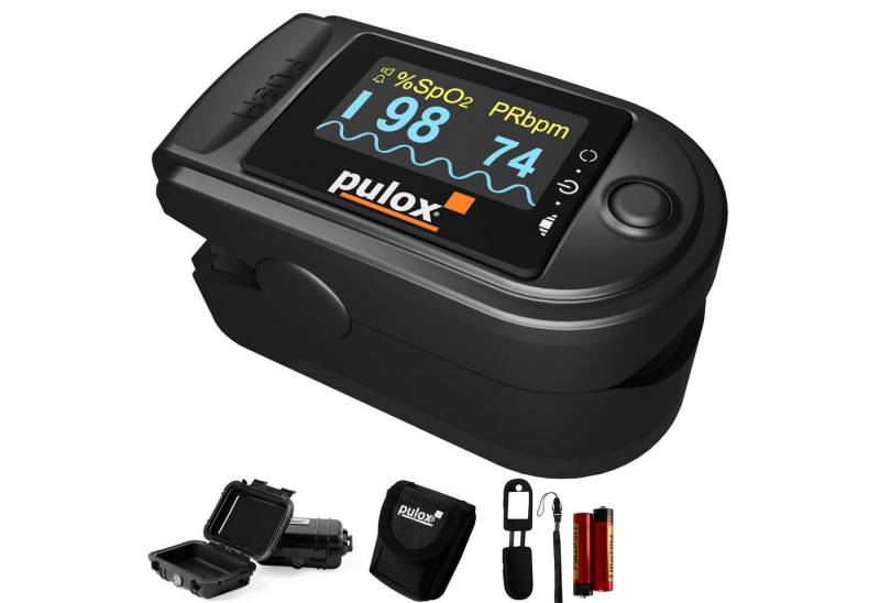 pulox Pulsoximeter PO-200A mit Alarm und Pulston Schwarz von pulox