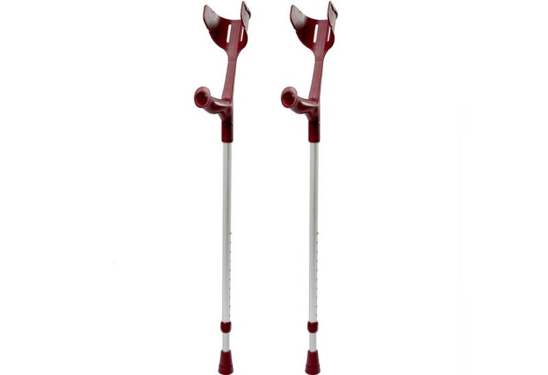 pulox Unterarmkrücke "Magic-Soft" Krücken-Paar (2 Stk) von Rebotec - Weinrot, 2-tlg. von pulox