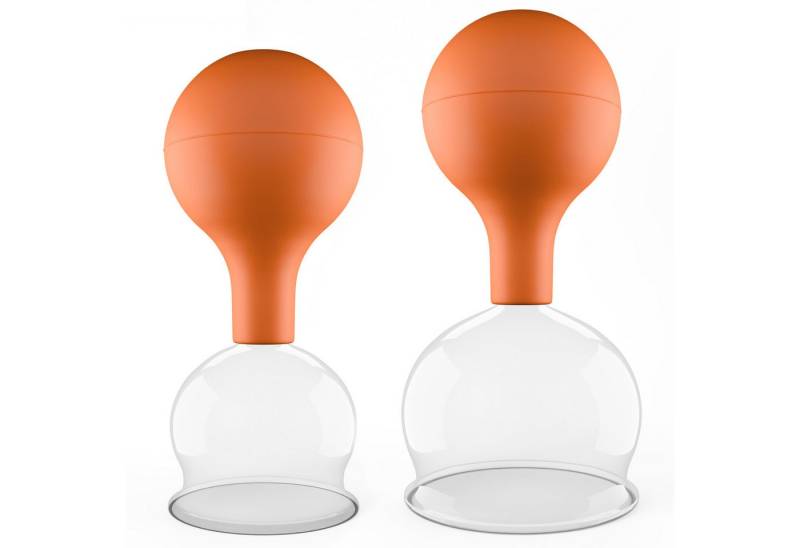 pulox Vakuum-Massager Schröpfgläser Set aus Echtglas 2 Stück 5,2cm und 6,2cm Braun von pulox