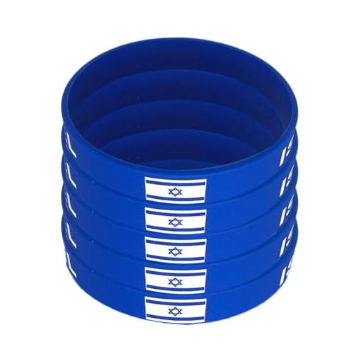 pulunto Silikon Israel Flagge Armband I Stand mit Israel Armband für Frauen Männer Unterstützung Israel Silikon Armbänder mit israelischer Flagge Gummi Israelische Flagge Armband Armreif Souvenir von pulunto