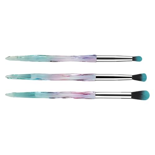 3-teiliges Lidschattenpinsel-Set, tragbare Augenpinsel, Augen-Make-up-Pinsel, Eyeliner-Pinsel, Augenbrauenpinsel, Applikator für Reisen, Zuhause, Kristall-Make-up-Pinsel-Set von pumpumlia