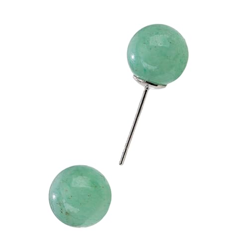 Allergiesichere runde Edelstein-Ohrringe, natürliche Kristallperlen, handgefertigtes Metall-Schmuck-Accessoire für formelle Anlässe, runder Kristallschmuck, Einheitsgröße, Wie beschrieben, Wie von pumpumlia