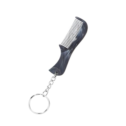 Bart-Schnurrbart-Kamm mit Schlüsselanhänger für Herren, kleiner Taschen-Haarkamm, multifunktionaler Stylingkamm, Haarglätter, Kamm von pumpumlia