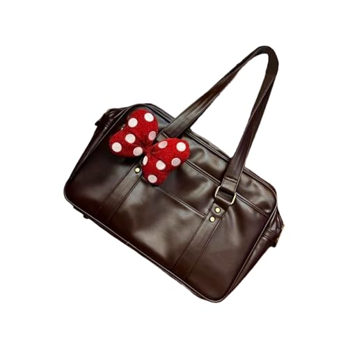 Bequeme Umhängetasche in Tokio inspiriertem Design mit geräumigem Innenfutter aus PU-Leder und organisatorischer Aufbewahrung, leichte Umhängetasche, braun, One Size von pumpumlia