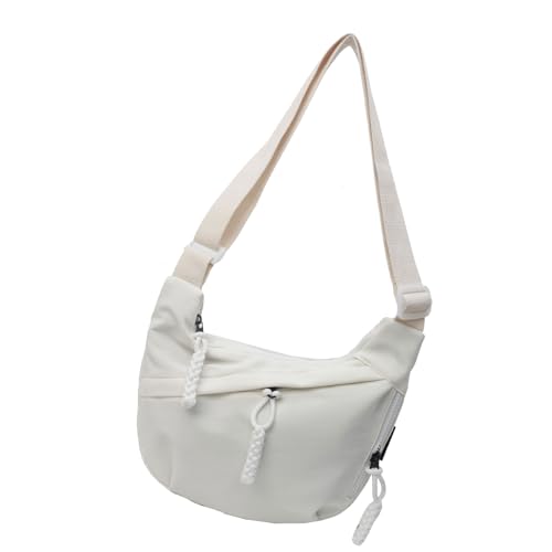 Damen-Umhängetasche, einfache Knödel, großes Fassungsvermögen, einfarbig, für Reisen, Einkaufen, Damen, Knödel, einfarbig, große Kapazität, Crossbody, beige, One Size von pumpumlia