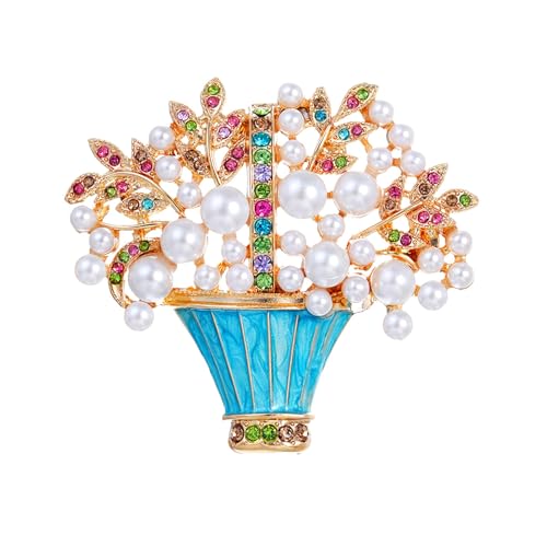 Elegante Brosche mit emaillierten Perlen und Kristallen, Dekorationen und Tropf-Details, für Damen, Schmuck, Accessoires, Party, Hochzeit, Statement-Brosche von pumpumlia