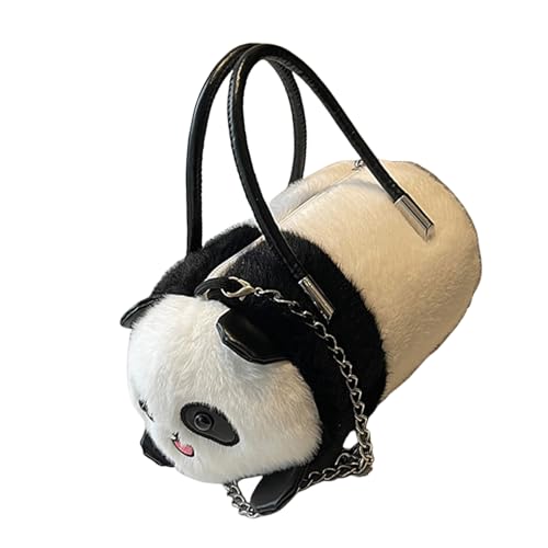 Elegante Handtasche Satchel Damen Casual Plüsch Schultertasche mit mehreren Taschen Vielseitige Crossbody Geldbörse Plüsch Handtasche, panda, One Size von pumpumlia