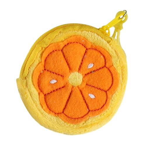 Münzgeldbörse, niedliches Kleingeld, Cartoon-Obstbeutel mit Karabinerhaken, niedlicher Plüsch-Schlüsselanhänger, Geldbörse und Dating, tangerine, Mass Beauty von pumpumlia