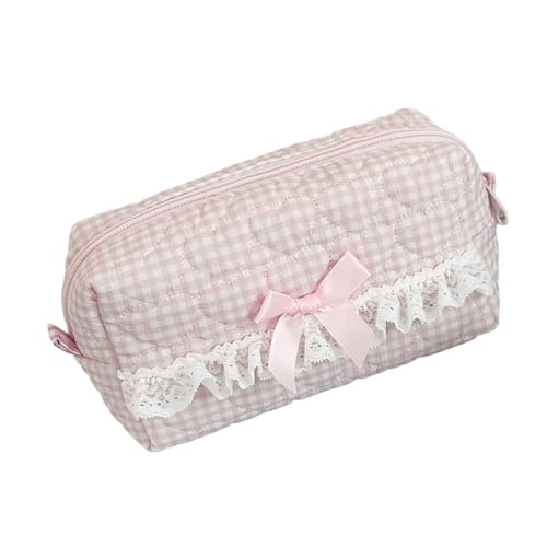 Multifunktionales Federmäppchen, großes Fassungsvermögen, Baumwolle, Spitzenbesatz, Stiftebeutel, Reise-Make-up-Tasche für Büro, Schule, Spitzen-Federmäppchen, a von pumpumlia