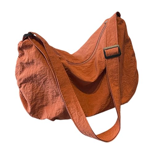 Praktische und trendige schwarze Nylon-Umhängetasche, große Umhängetasche, geeignet für verschiedene Stile und Veranstaltungen, lässige Damen- und Herrentasche, B, One Size von pumpumlia