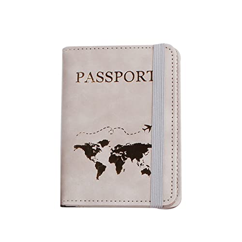 Reisepasshülle aus PU-Leder für Karte, Dokumente, Heißprägung, einfach, für Damen und Herren, Reiseetui für Herren, Leder, grau, Mass Beauty von pumpumlia