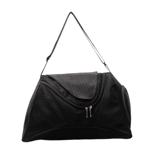 Sporttasche für Schwimmen, Fitnessstudio, separate Taschen und verstellbarer Schultergurt, für Damen und Herren, leicht, wasserabweisend, PU-Schultertasche, Schwarz , Mass Beauty von pumpumlia