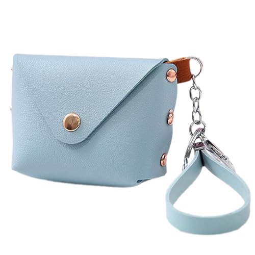Stilvolle Geldbörse aus PU-Leder für Damen, trendige Handgelenktasche, kleine Münzbörse für Einkaufen und Reisen, für den täglichen Gebrauch, seeblau, Mass Beauty von pumpumlia