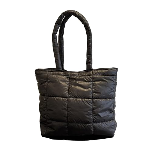 pumpumlia 2023 Tote Schultertasche Shopping Achsel für Mädchen Frauen Trendy Achsel Große Kapazität Mode Freizeit Handtasche Nylon Handtaschen, Schwarz , One Size von pumpumlia