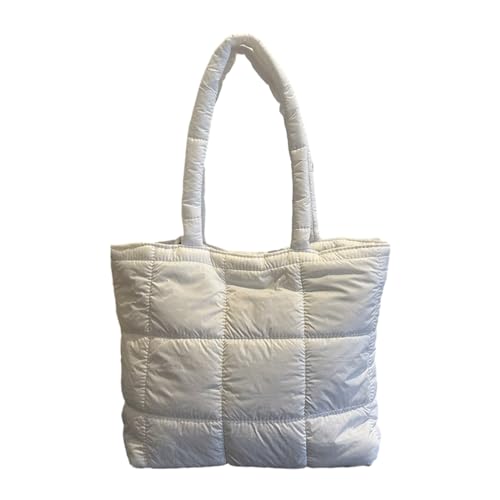 pumpumlia 2023 Tote Schultertasche Shopping Achsel für Mädchen Frauen Trendy Achsel Große Kapazität Mode Freizeit Handtasche Nylon Handtaschen, weiß, One Size von pumpumlia