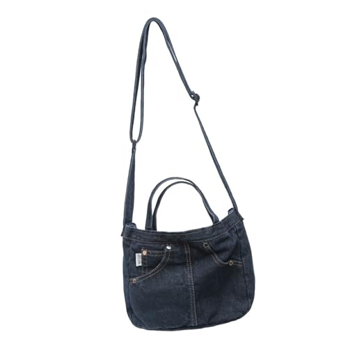 pumpumlia Artistic Washed Jeans Umhängetasche mit verstellbarem Riemen, Crossbody-Tasche für den täglichen Pendler und Outdoor-Einkaufstasche, a, One Size von pumpumlia