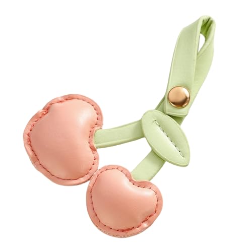 pumpumlia Eleganter Schlüsselanhänger aus PU-Leder in Kirschform in Obstform, modischer Handtaschen-Charm-Zubehör für Frauen und Mädchen von pumpumlia