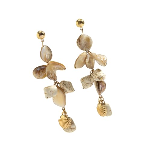 pumpumlia Eleganter Strand-Schmuck, Perlglanz-Muschel-Anhänger, Halskette, Ohrringe für Freizeitausflüge und Reisen, Halskette für Damen, Einheitsgröße, Wie beschrieben, Wie beschrieben von pumpumlia