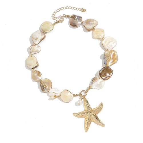 pumpumlia Eleganter Strand-Schmuck, Perlglanz-Muschel-Anhänger, Halskette, Ohrringe für Freizeitausflüge und Reisen, Halskette für Damen, Einheitsgröße, Wie beschrieben, Wie beschrieben von pumpumlia