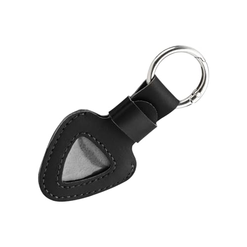 pumpumlia Gitarrenplektrum-Sammeltasche, Organizer für Gitarrenplektren, dreieckige Form, multifunktionale Aufbewahrungstasche, Halter, Schlüsselanhänger, Schwarz von pumpumlia