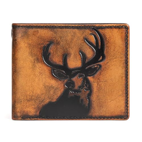 pumpumlia Handbrünierte Oberfläche, rub Farbe, Geldbörse mit metallischer diebstahlsicherer Kette, leichtes PU-Leder, Geldtasche für Männer und Frauen pumpumlia Handbrünierte Oberfläche, rub Farbe, Geldbörse mit metallischer diebstahlsicherer Kette, leichtes PU-Leder, Geldtasche für Männer und Frauen von pumpumlia