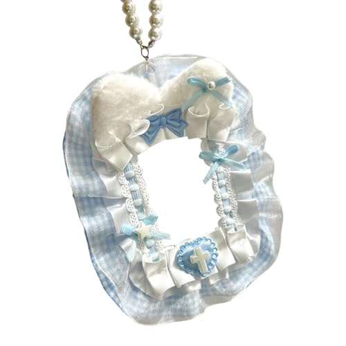 pumpumlia Modischer, eleganter Stil Angelic Wing Kartenhalter mit Plüsch-Textur und anpassbarer Spitze für trendige Frauen Angelic Wing Kartenhalter, blau, Einheitsgröße von pumpumlia