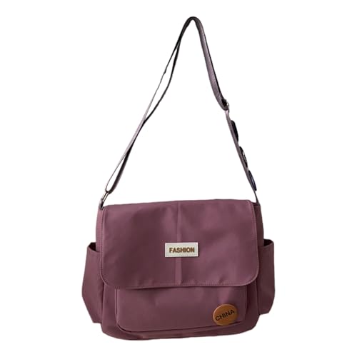 pumpumlia Stilvolle Unisex-Umhängetasche, geräumiges Hauptfach, Organisationstaschen, Schultertasche, geeignet für Damen und Herren, stilvolle Bürotasche, violett, One Size von pumpumlia