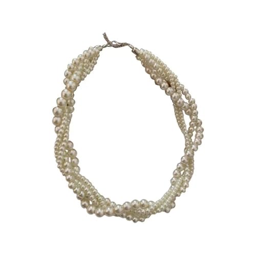 pumpumlia Verstellbare Länge Barock-Perlen-Halskette mit einzigartigem, mehrlagigem Design für alltägliche Eleganz, verstellbare Perlen-Choker von pumpumlia