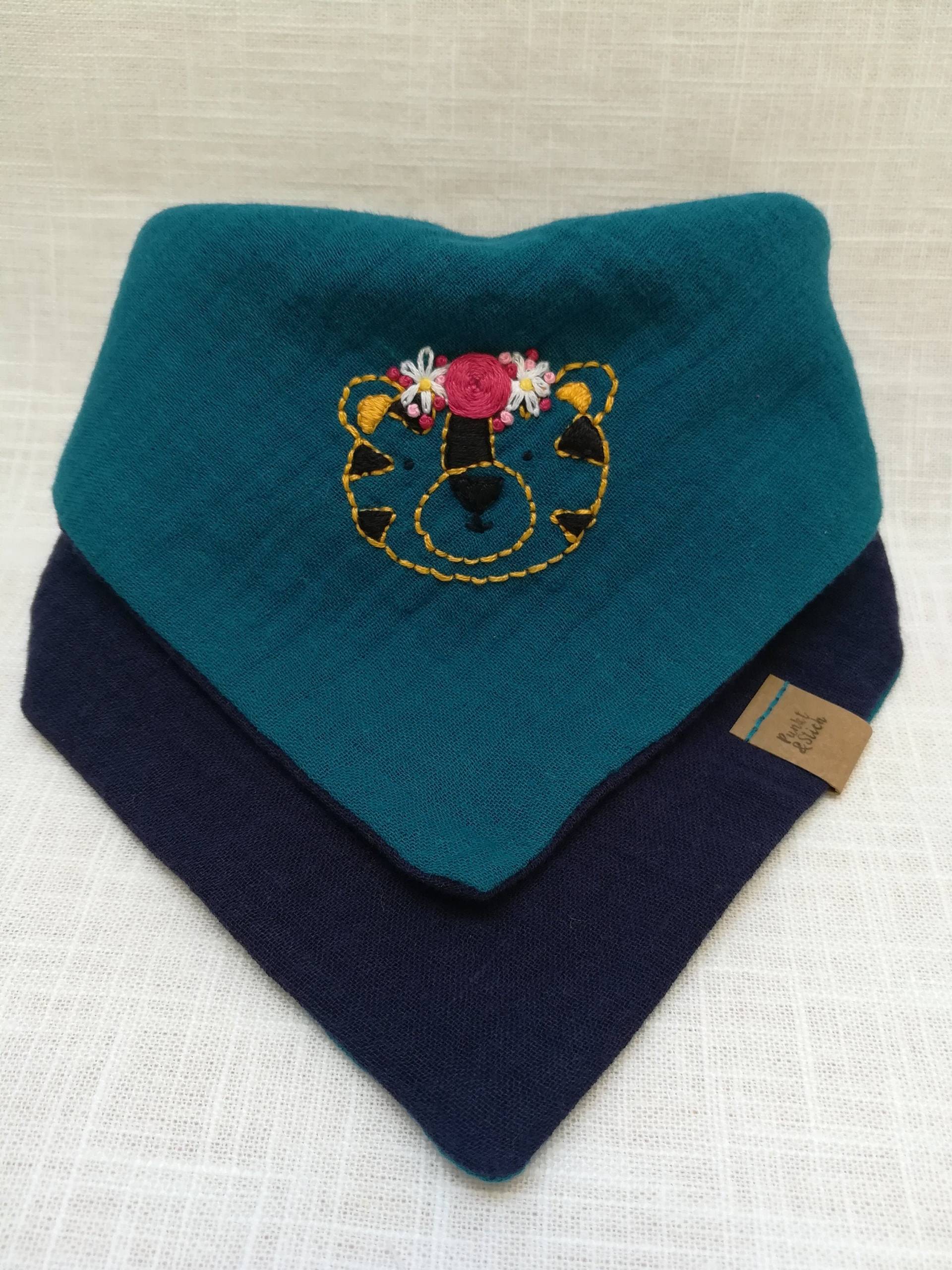 Besticktes Halstuch Aus Musselin Für Baby Und Kleinkind von punktundstich