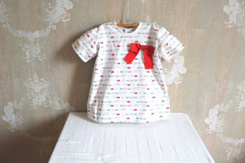 Mädchenkleid, Mädchenkleid Aus Batiststoff, Kurzärmeliges Gerades Sommermädchenkleid von puntoYbies