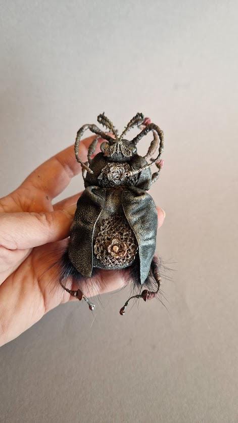 Beetle Brooch, Fiberart, Soft Sculpture, Textile Art Jewelry, Textil Art, Insect, Soft Sculptur, Unique Design, Handmade By Natalia Sauer von puppenmagie