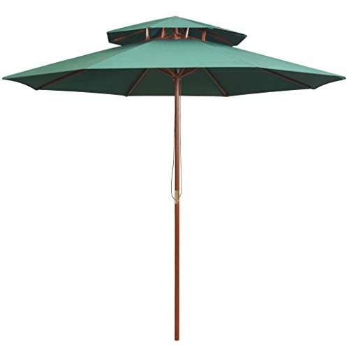 puraday Terrace Umbrella 270x259 cm Sonneschirm Windfest Parasol Ogrodowy Sonnenschir Schwenkbar Sonnenschirm Groß Garten Schirm Gross Sun Umbrella Patio Umbrella Sonbenschirm Grün von puraday