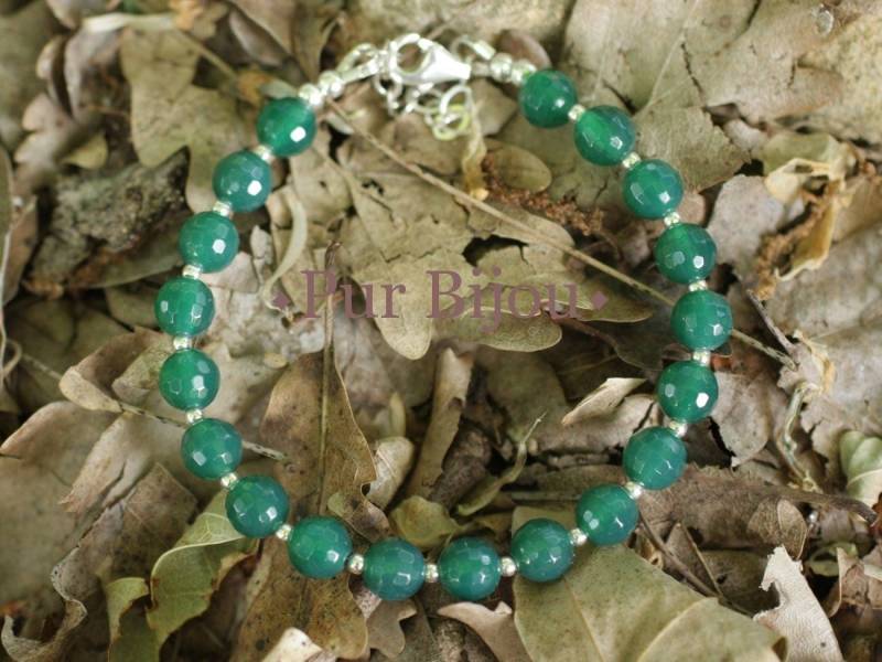 Armband Aus 925Er Silber Und Halbedelstein - Grüner Onyx von purbijou