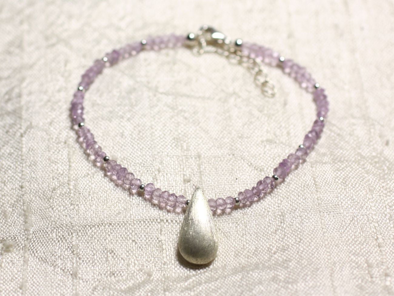 Armband Silber 925 Und Stein - Amethyst Brasilien Facettierte Unterlegscheiben 3mm von purbijou