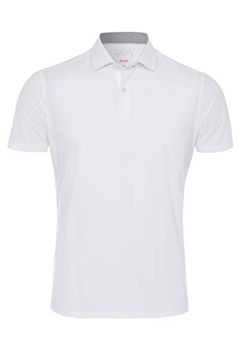 pure h. tico 3392-92930 Functional Polo Knopf Slim fit Halbarm, Uni Weiß, L von pure h. tico