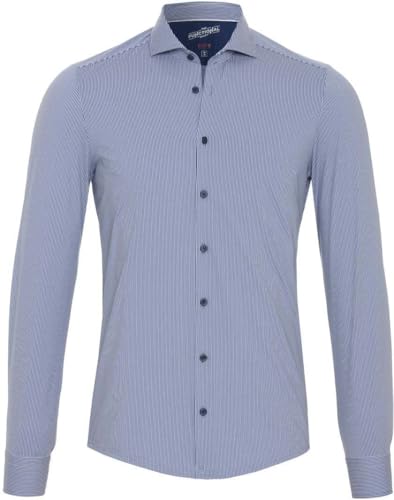 Pure h. Tico Herren 4028-21750 Pure-Functional Langarm Hemd, Streifen Dunkelblau, 39 von pure h. tico