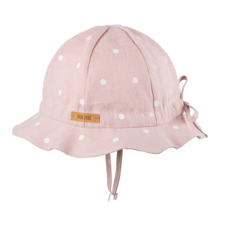 pure pure by BAUER Erstlingsmütze Pure Pure Mini Flapper Leinen Punkte von pure pure by BAUER