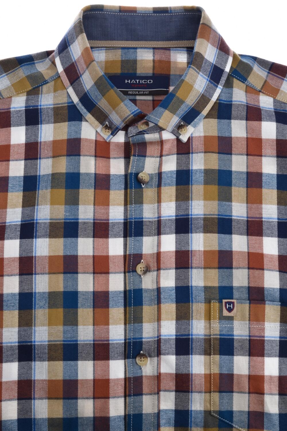 pure - HATICO- Sport Hemd Regular Fit Langarm multicolor - Gr. - M von pure