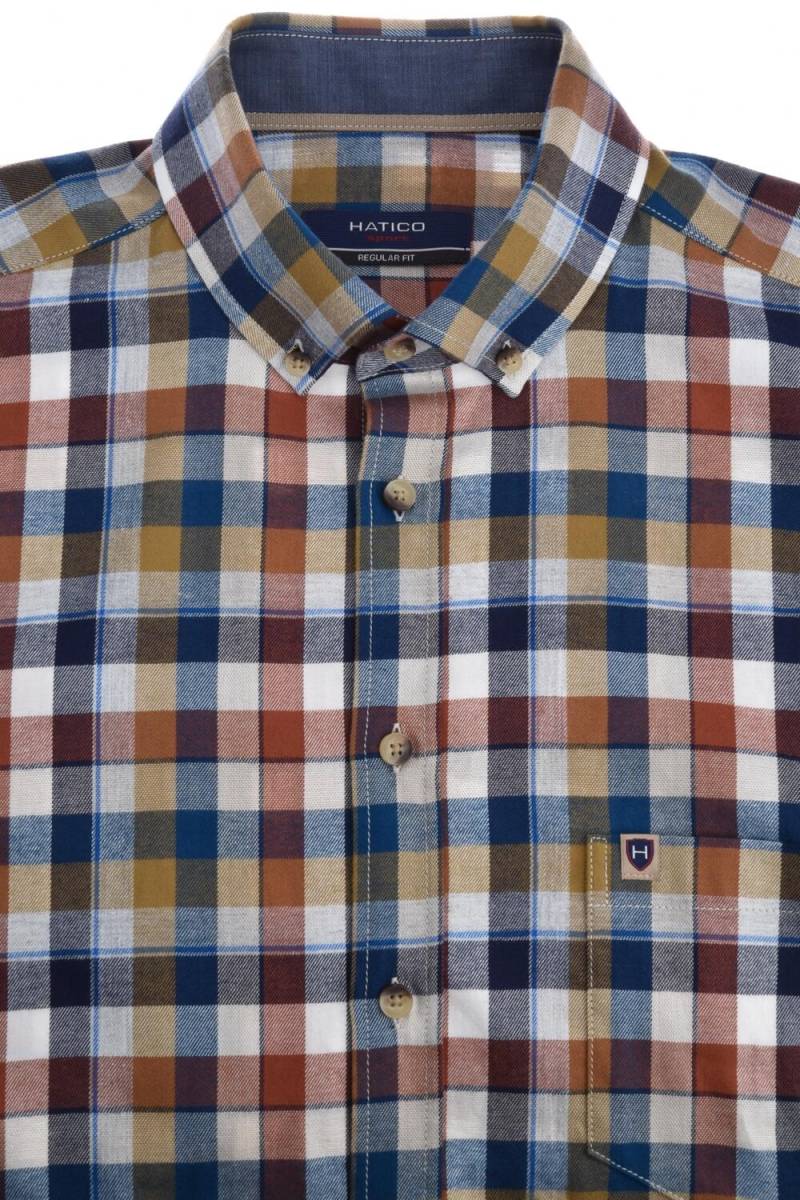 pure - HATICO- Sport Hemd Regular Fit Langarm multicolor - Gr. - XXL von pure